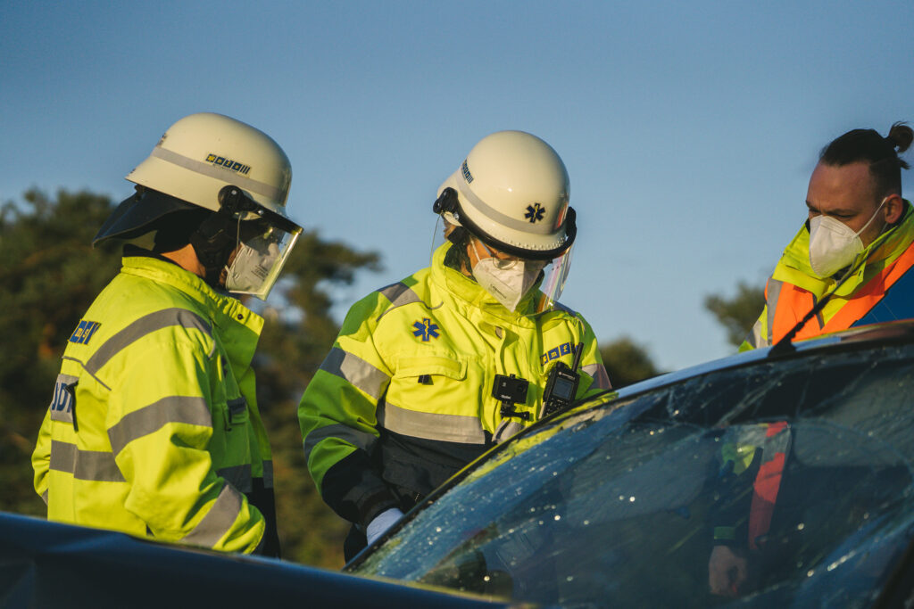 Übung der Veritas Ambulanz an der Rettungswache Kelsterbach